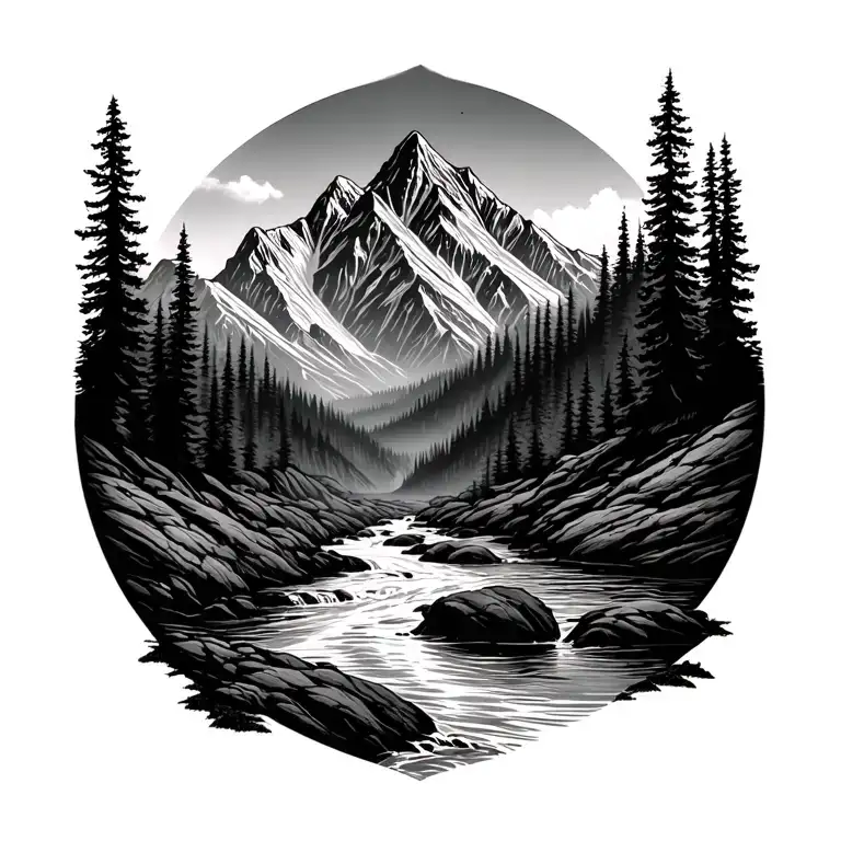 River Surrounded My Mountain Range