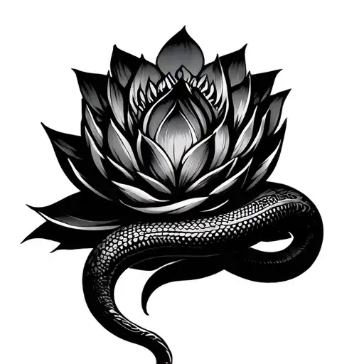 Circular Lotus Snake Wrapped