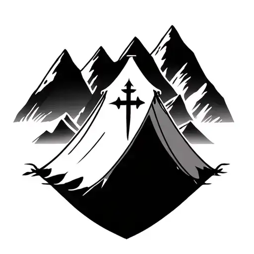 I Want A Tent With A Basque Cross Inside And The Top Of The Tent A Mountain
