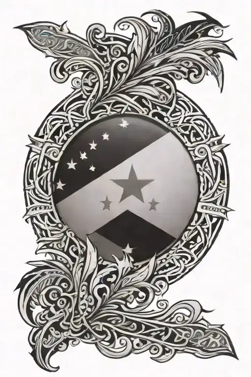 Tribal Tattoo With The Philippine Flag