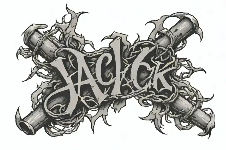 Name Jack With Barbed Wire