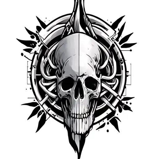 Design A Biomechanical Knee Tattoo To Be Tattooed Within The Knee Region For A Male