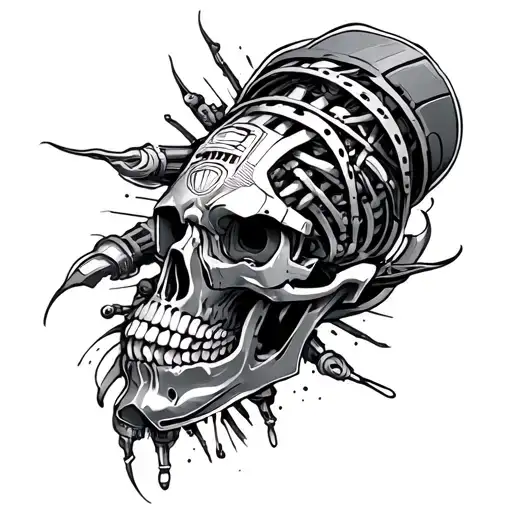 Design A Bio Mechanical Tattoo To Be Tattooed Within The Knee Region For A Male