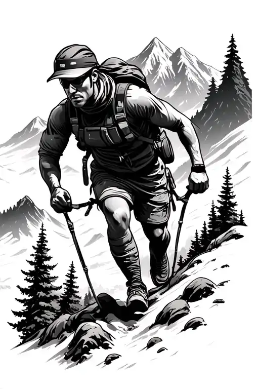 Trailrunner In The Mountains