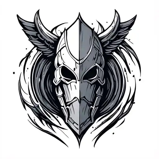 Wrist Cuff Armour Line Tattoo Design