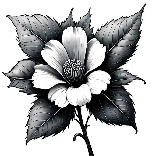 Fineline Leafs With Flower