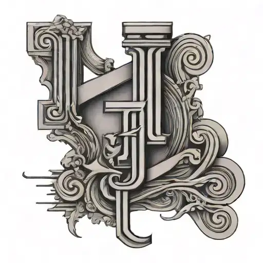 Letter T Architectural Lines