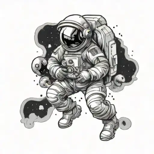 An Astronaut Combined With Entrepreneur And Money