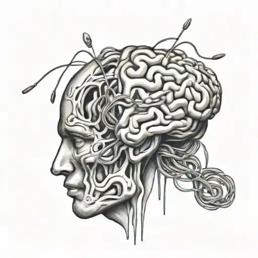 Brain Attached With Strings Being Manipulated By Thoughts