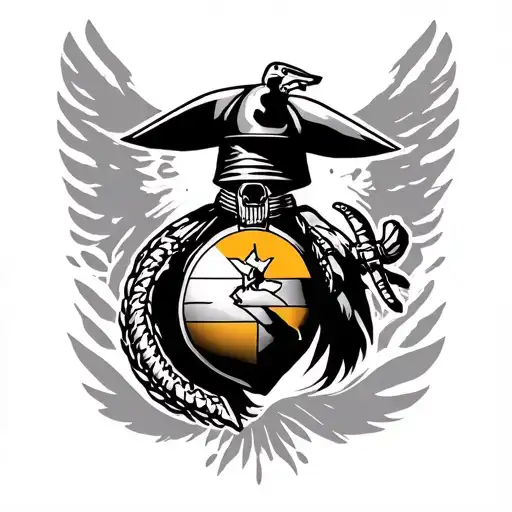 Ploynesian Tribal Tattoo Telling The Story Of The Usmc