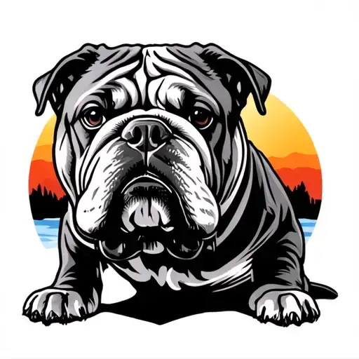 Trucker Mountains Sunset Lav M1a1 2147 2147 Usmc English Bulldog