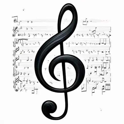 Bass Clef Symbol With Notes
