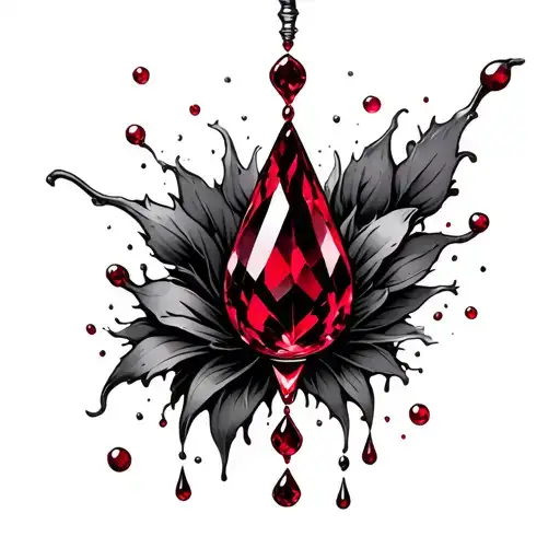 Red Ruby Drop Falling