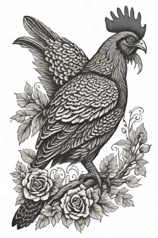 Wood Grouse With Latvian Symbols