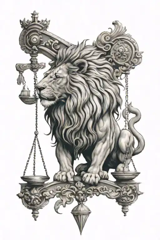 Lion With Libra Scale