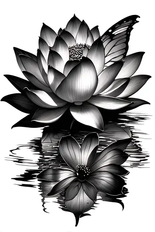 Lotus And Butterfly