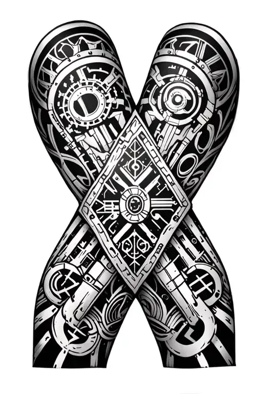 Arm Sleeve Using A Combination Of Engineering Symbols
