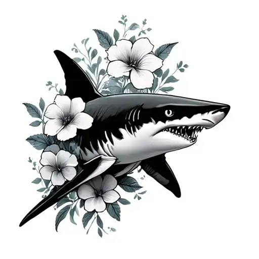 Shark And Flowers