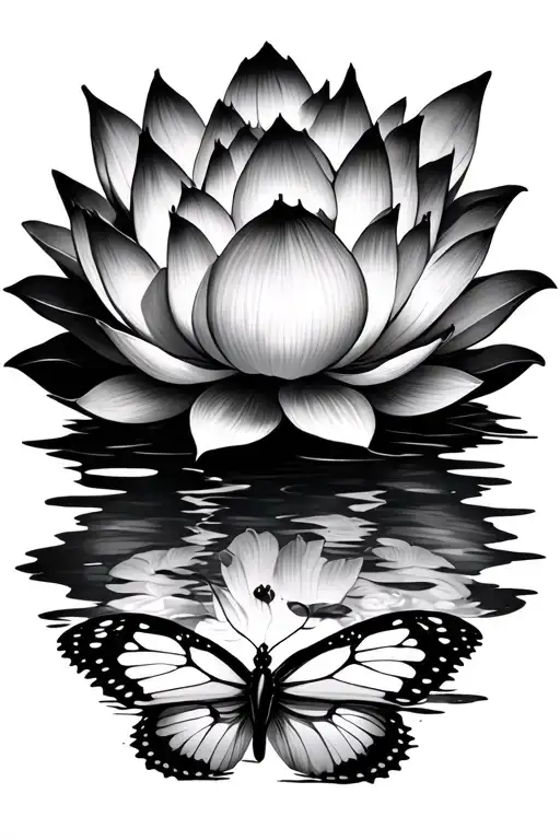 Lotus And Butterfly