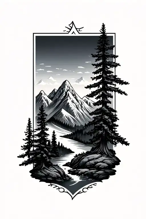 Mountains And Trees