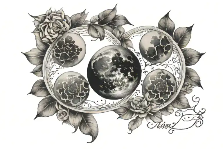 4 Moon Phases Birthrates And Names Written