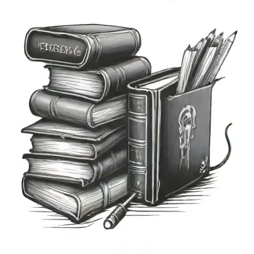 Computer With Books