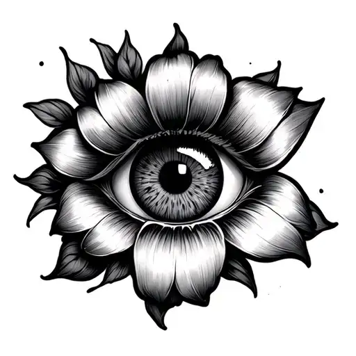 Scarlet Flower With An Eye Inside