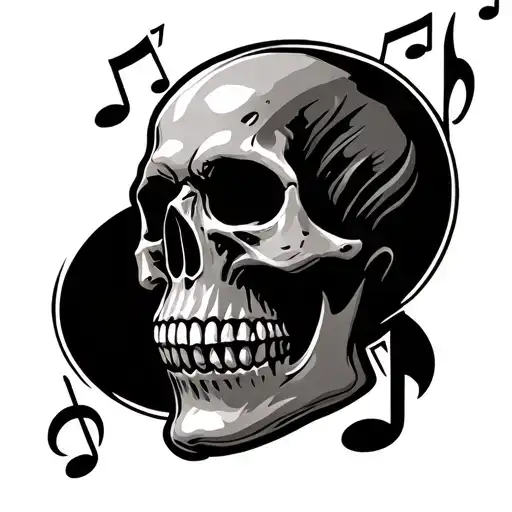 Skull And Music Note Made