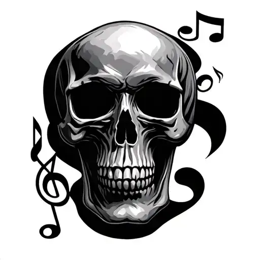 Skull And Music Note Made