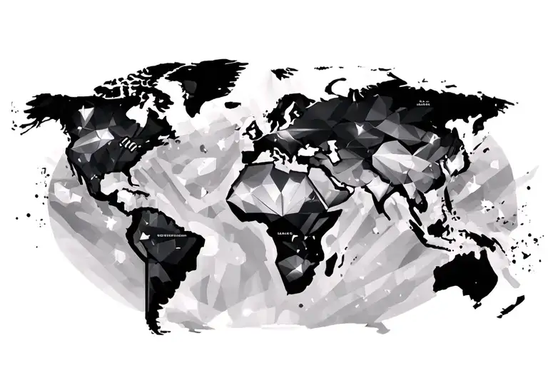 Diamond Flying Across The World Map