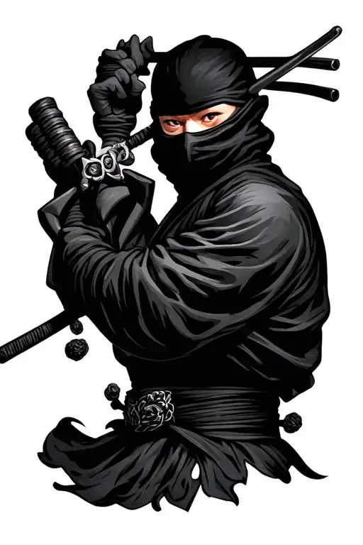 Ninja With Japanese Design