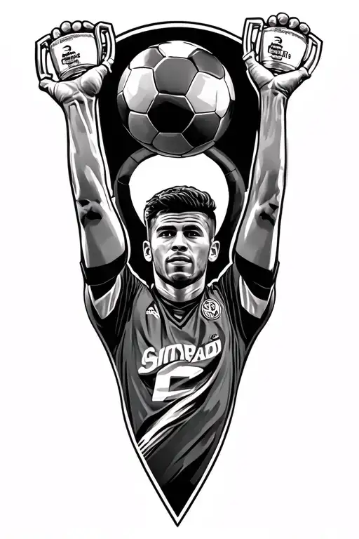 Fotbal Player Win A Trophy