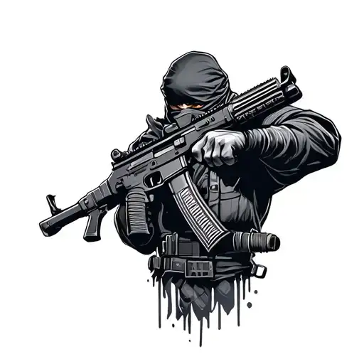 Ninja With Ar15