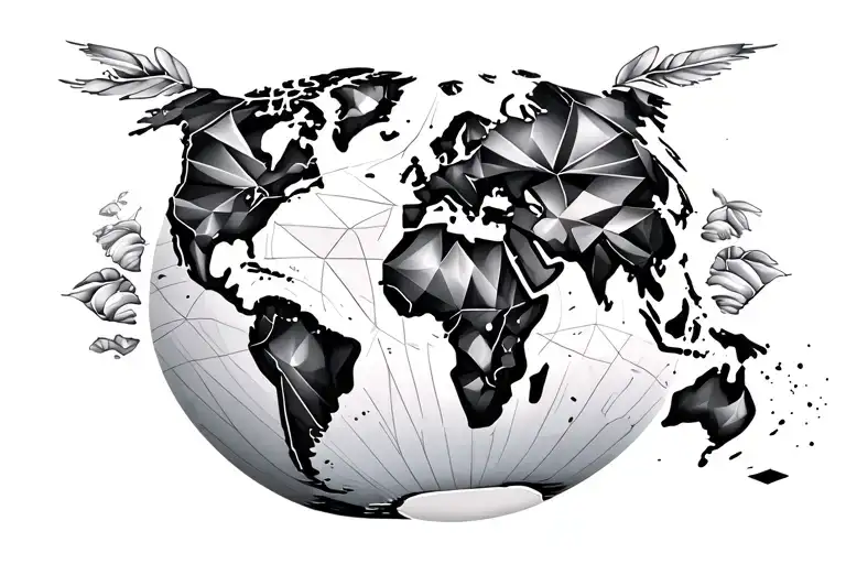 Diamond Flying Across The World Map Leading