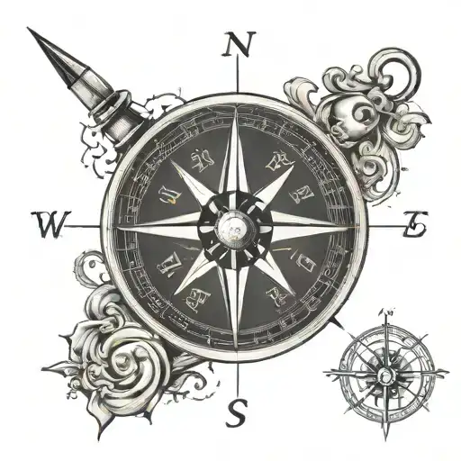 A Compass With A Latin Inscription About Being Lost