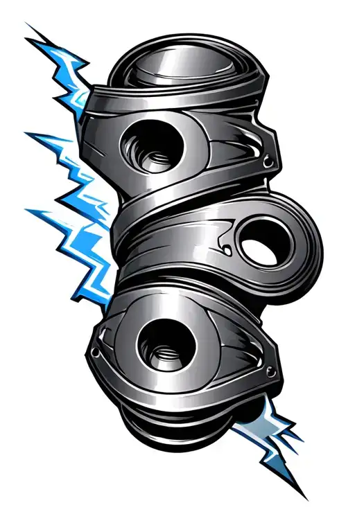 Pistons In Work With Lightning