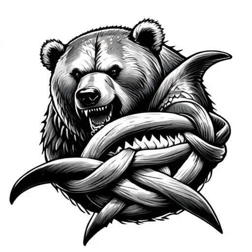 Bear And Shark And Knot Intertwined