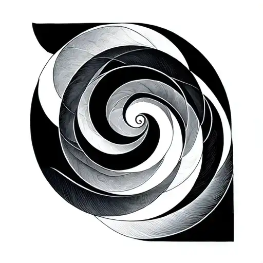 Fibonacci Spiral Semi Circles Geometric