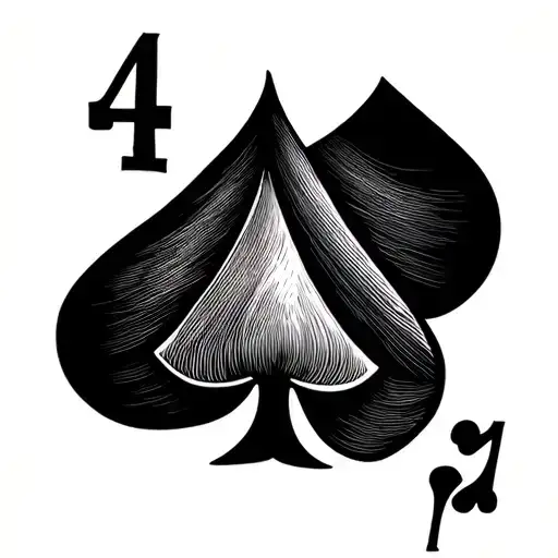 Ace Card Minimalist Tattoo Featuring