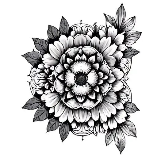 Skull Mandala Flowers Sacred Geometry