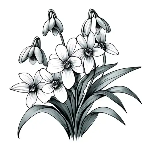 Bluebell And Snowdrop Flowers