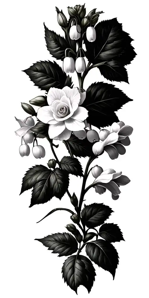 Lily Of The Valley Hawthorn Narcissus Rose And The Honeysuckle