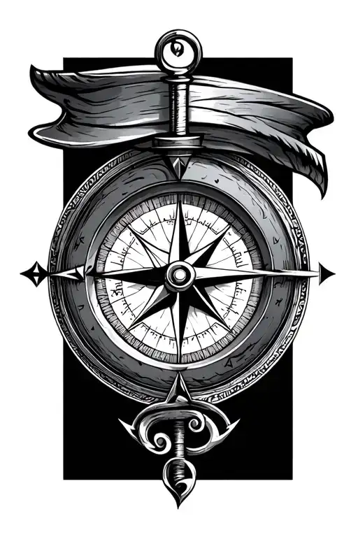 Nautical Compass On Elbow
