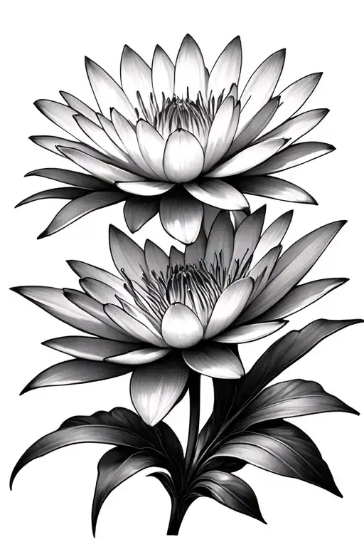 Aster Waterlily Snowdrop Intertwined Within