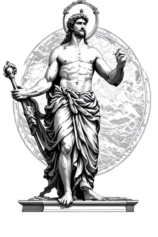 Poseidon God Atlas Holding