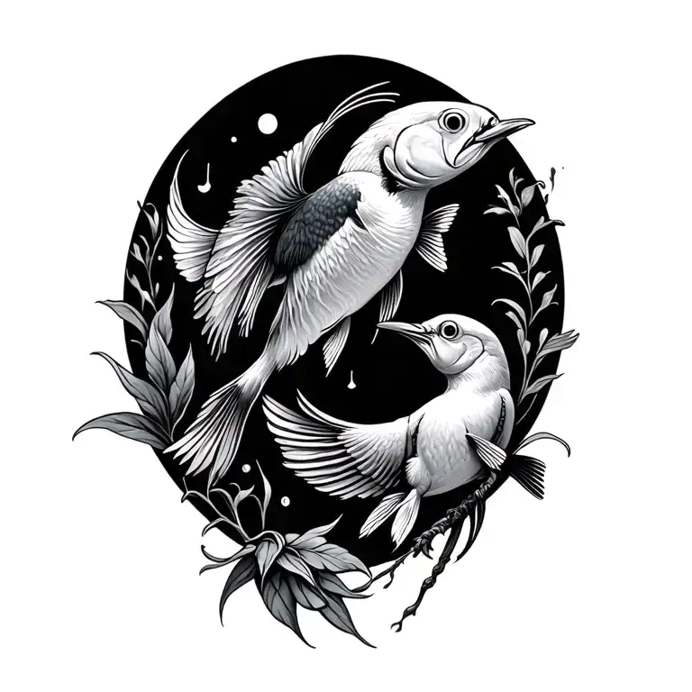 Fish And Bird Together