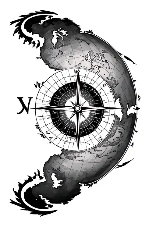 World Map And Compass