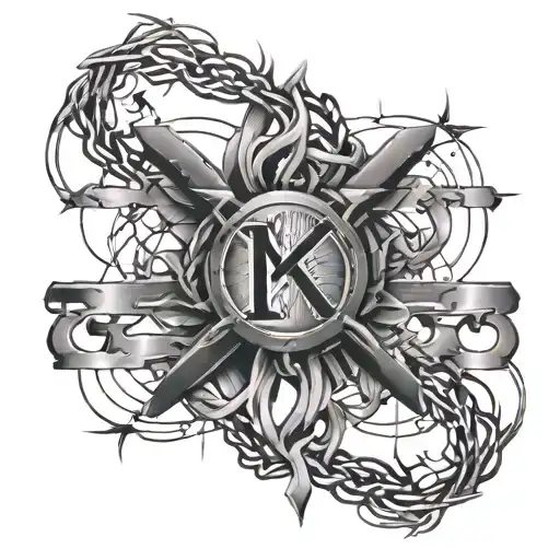 Roman Numeral And Barbed Wire