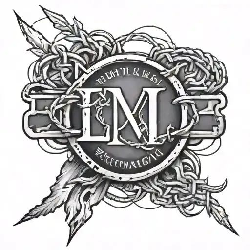 Roman Numeral Birth Date With Barbed Wire