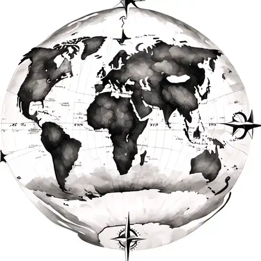 World Map And Compass